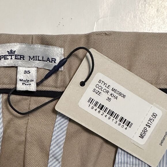 Peter Millar Golf Pants Mens Size 35x36 ME0B06 Crown Sport Beige Khaki NWT - Picture 9 of 13
